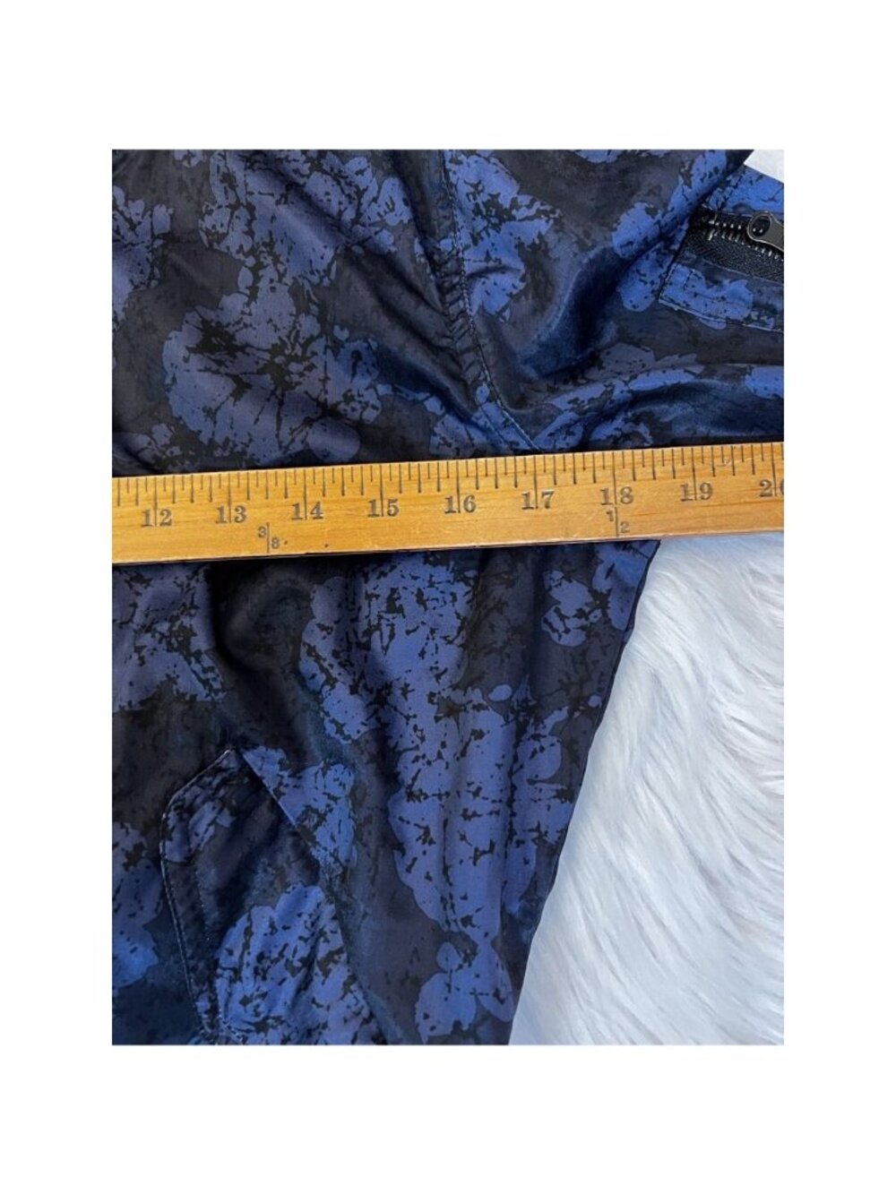 Silence + Noise Womens Bomber Jacket XS Blue Black Abstract Full Zip Pockets - Picture 5 of 6